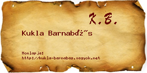 Kukla Barnabás névjegykártya